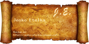 Jesko Etelka névjegykártya