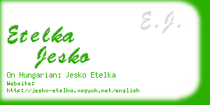 etelka jesko business card